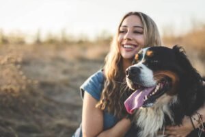 Young woman with dog